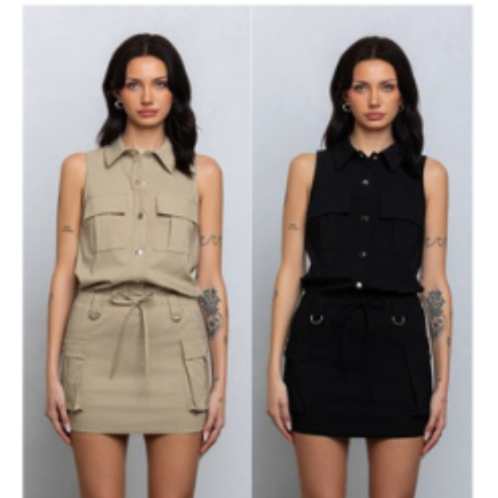 $45 Button Down Cargo Dress
